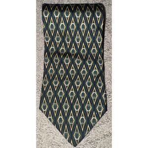 Paolo Gucci Tie Necktie 100% Silk Blue Green Check Iconic Horsebit Made In Italy